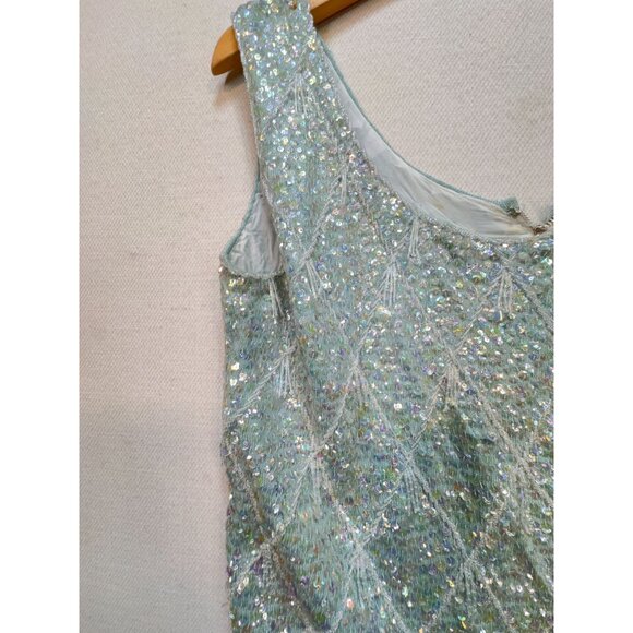 Vintage 100% Wool Sequined Beaded Tank Top Made In Hong Kong - Picture 12 of 16
